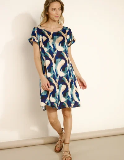 robe bleue mi longue
